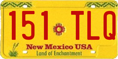 NM license plate 151TLQ