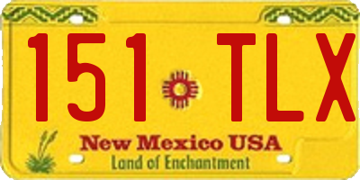 NM license plate 151TLX