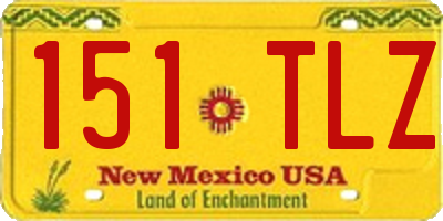NM license plate 151TLZ