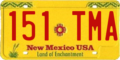 NM license plate 151TMA
