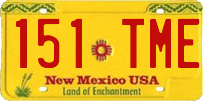 NM license plate 151TME