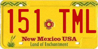 NM license plate 151TML
