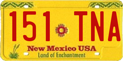 NM license plate 151TNA