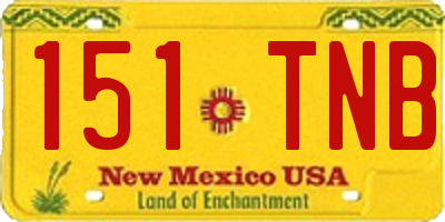 NM license plate 151TNB