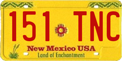 NM license plate 151TNC