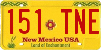 NM license plate 151TNE