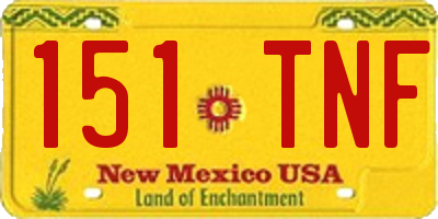 NM license plate 151TNF