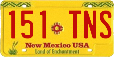 NM license plate 151TNS