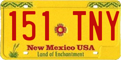 NM license plate 151TNY