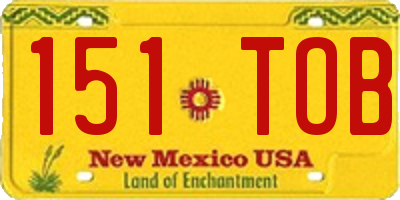 NM license plate 151TOB