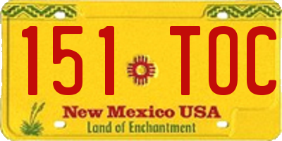 NM license plate 151TOC