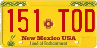 NM license plate 151TOD