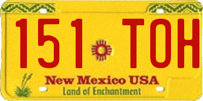 NM license plate 151TOH