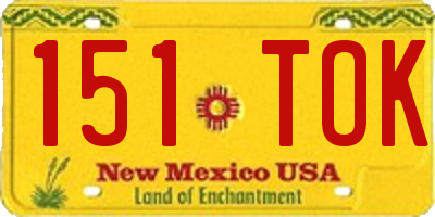 NM license plate 151TOK