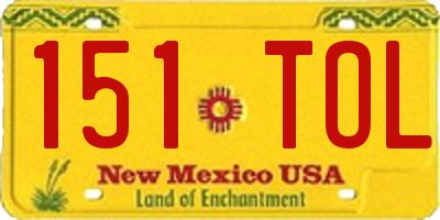 NM license plate 151TOL