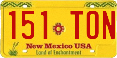 NM license plate 151TON