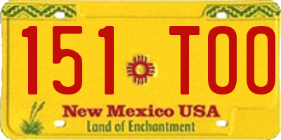 NM license plate 151TOO