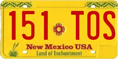 NM license plate 151TOS