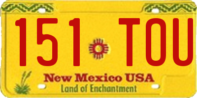 NM license plate 151TOU