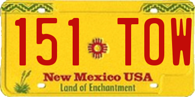 NM license plate 151TOW