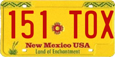 NM license plate 151TOX