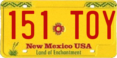 NM license plate 151TOY