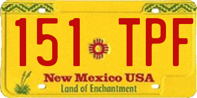 NM license plate 151TPF