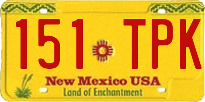NM license plate 151TPK