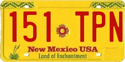 NM license plate 151TPN