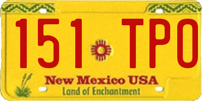 NM license plate 151TPO