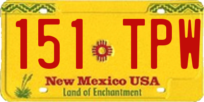 NM license plate 151TPW