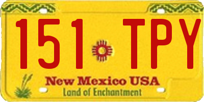 NM license plate 151TPY