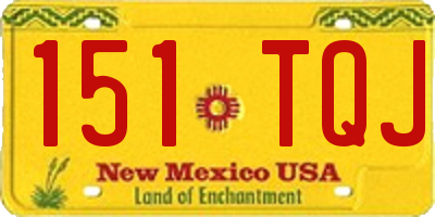 NM license plate 151TQJ
