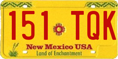 NM license plate 151TQK