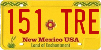 NM license plate 151TRE