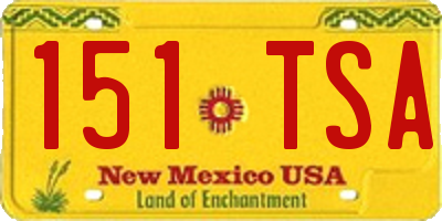 NM license plate 151TSA