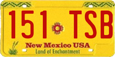 NM license plate 151TSB