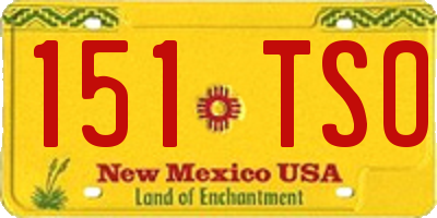 NM license plate 151TSO