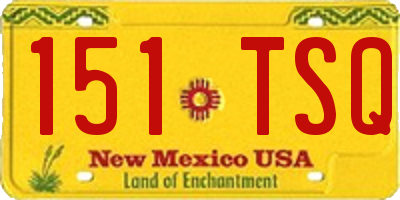 NM license plate 151TSQ