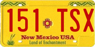 NM license plate 151TSX