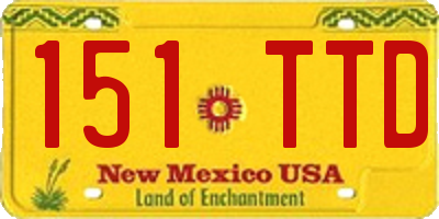 NM license plate 151TTD