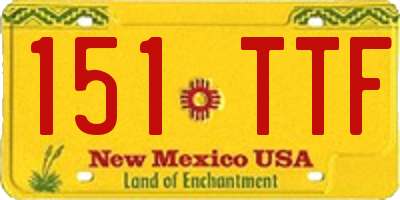 NM license plate 151TTF