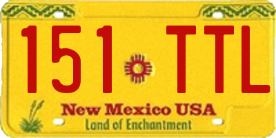 NM license plate 151TTL