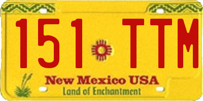 NM license plate 151TTM