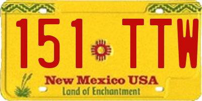 NM license plate 151TTW