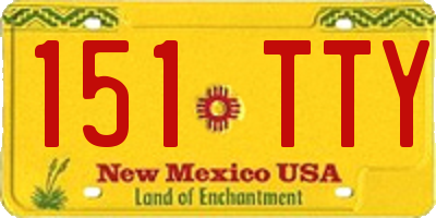 NM license plate 151TTY