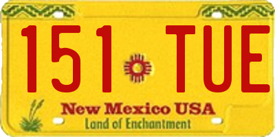 NM license plate 151TUE