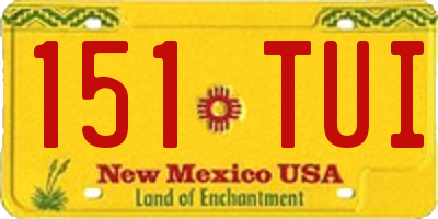NM license plate 151TUI