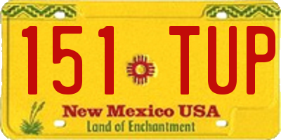 NM license plate 151TUP