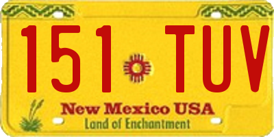 NM license plate 151TUV